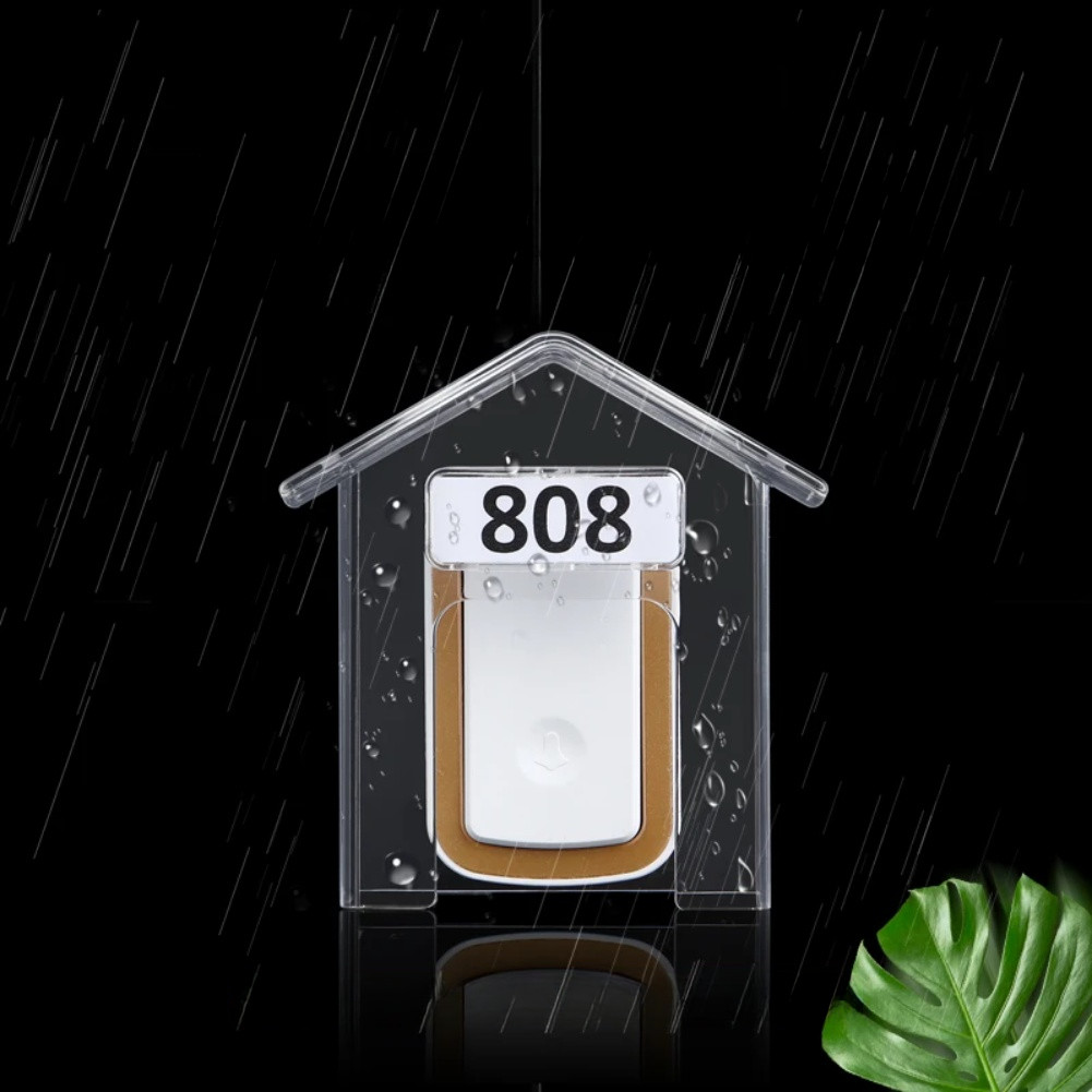 Clear Protective Cover for Wireless Doorbell Rainproof PC Shell Easy Install