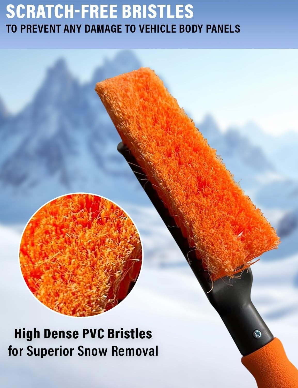 Efficient 17" Snow Brush & Ice Scraper with Foam Grip - Perfect for Winter