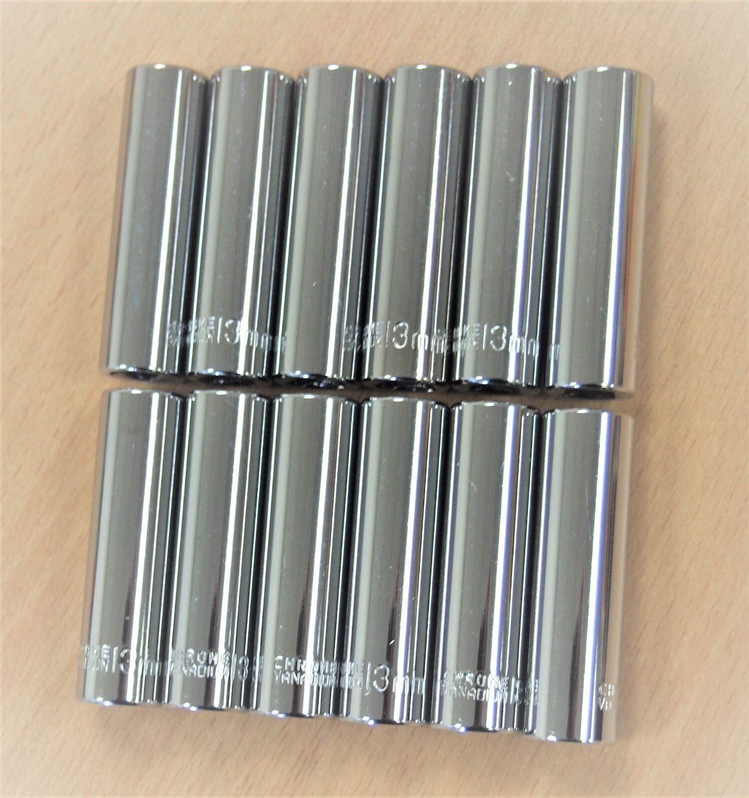 12 PC 3/8" Drive 13mm Deep Sockets 6 Points Metric Chromed CRV