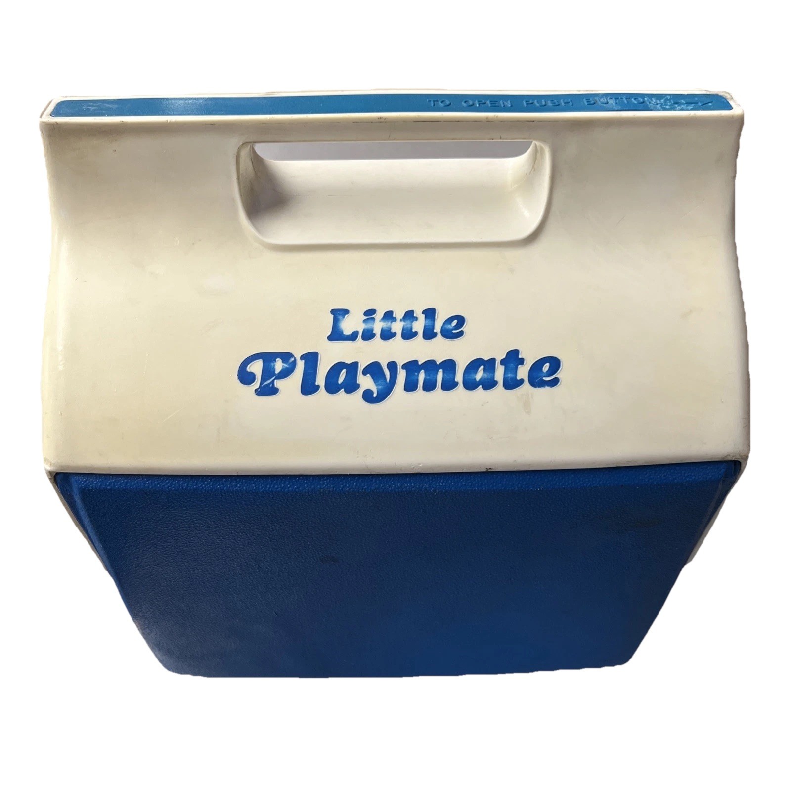 Igloo Little Playmate Cooler Lunchbox by Igloo Blue and White Vintage