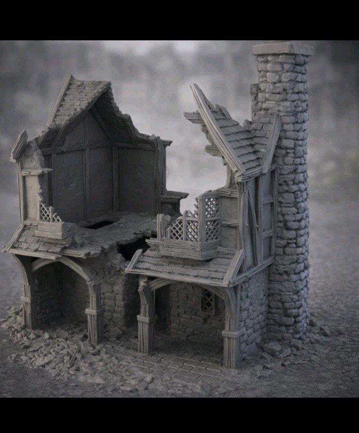 Briarwood Shop Ruin 1 -28mm Scale -Pillage -Baron's War -Fantasy Terrain -RPG