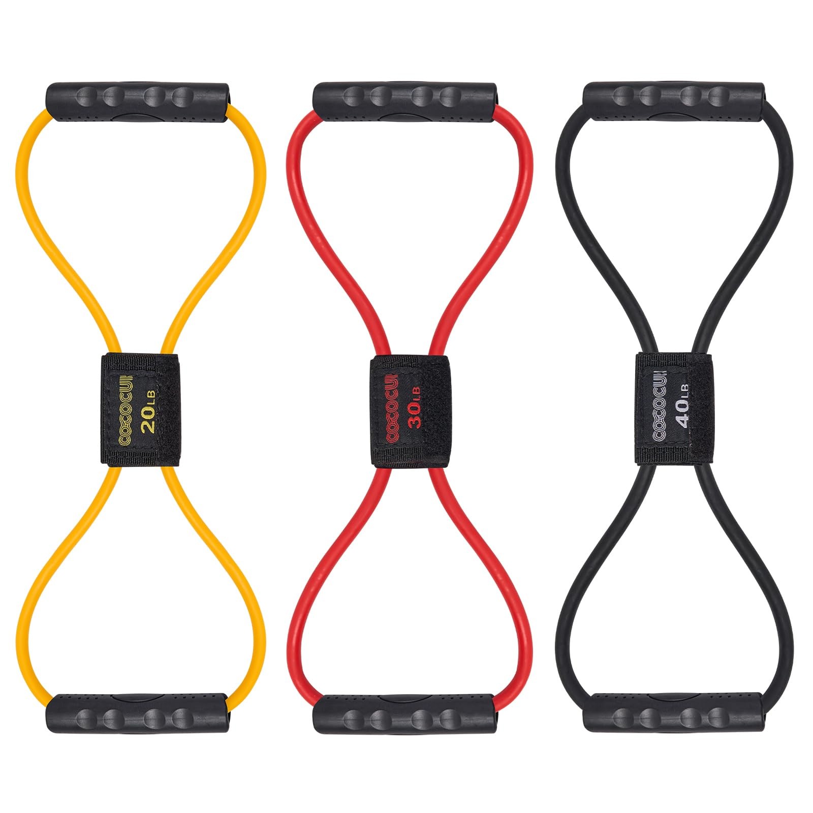 Figure 8 Resistance Bands with Handles for Women Men, Exercise Bands for Back...