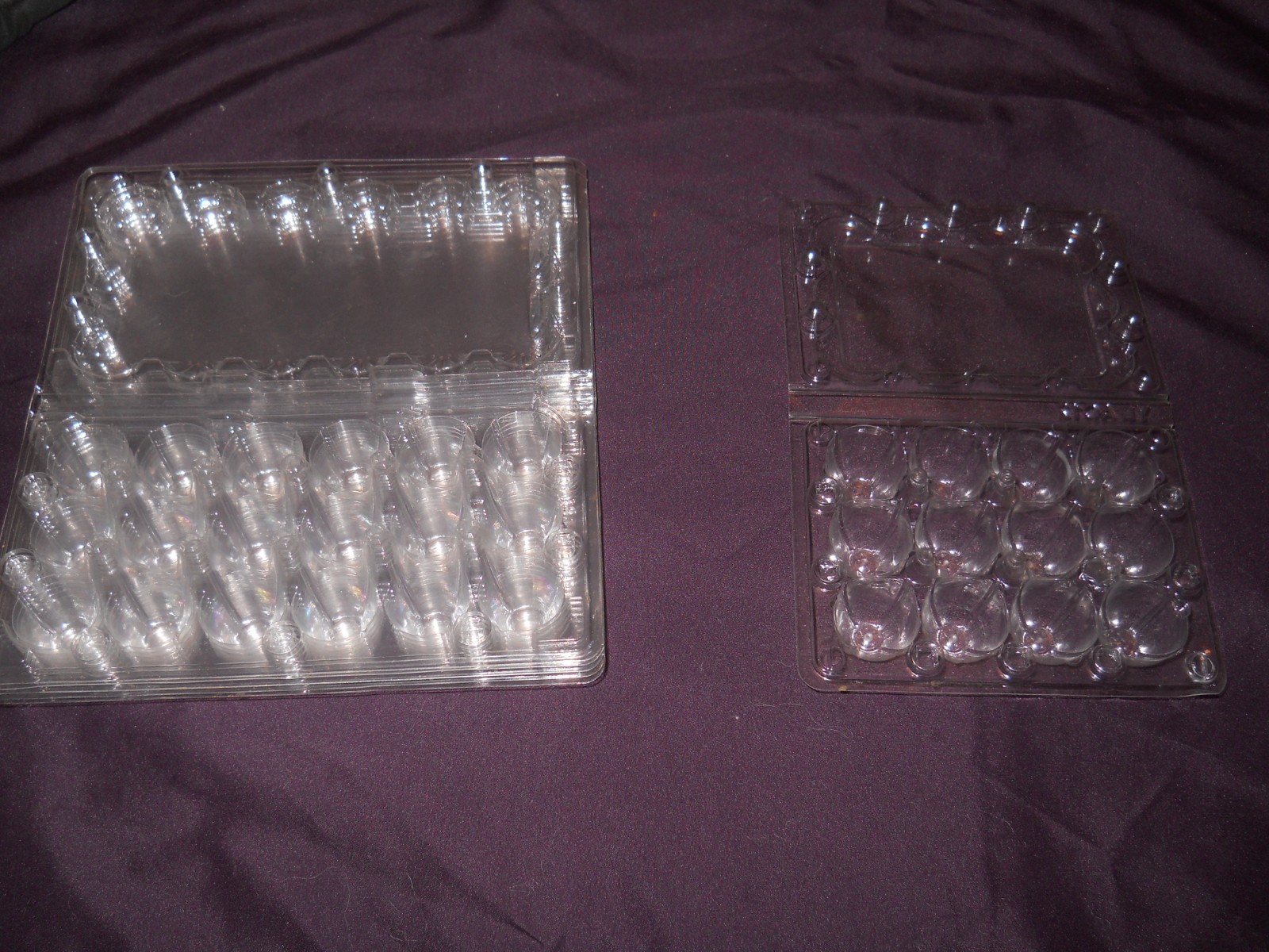 Lot Of 5  18 count and one 12 count Clear QUAIL Egg Cartons Plastic- Used   _