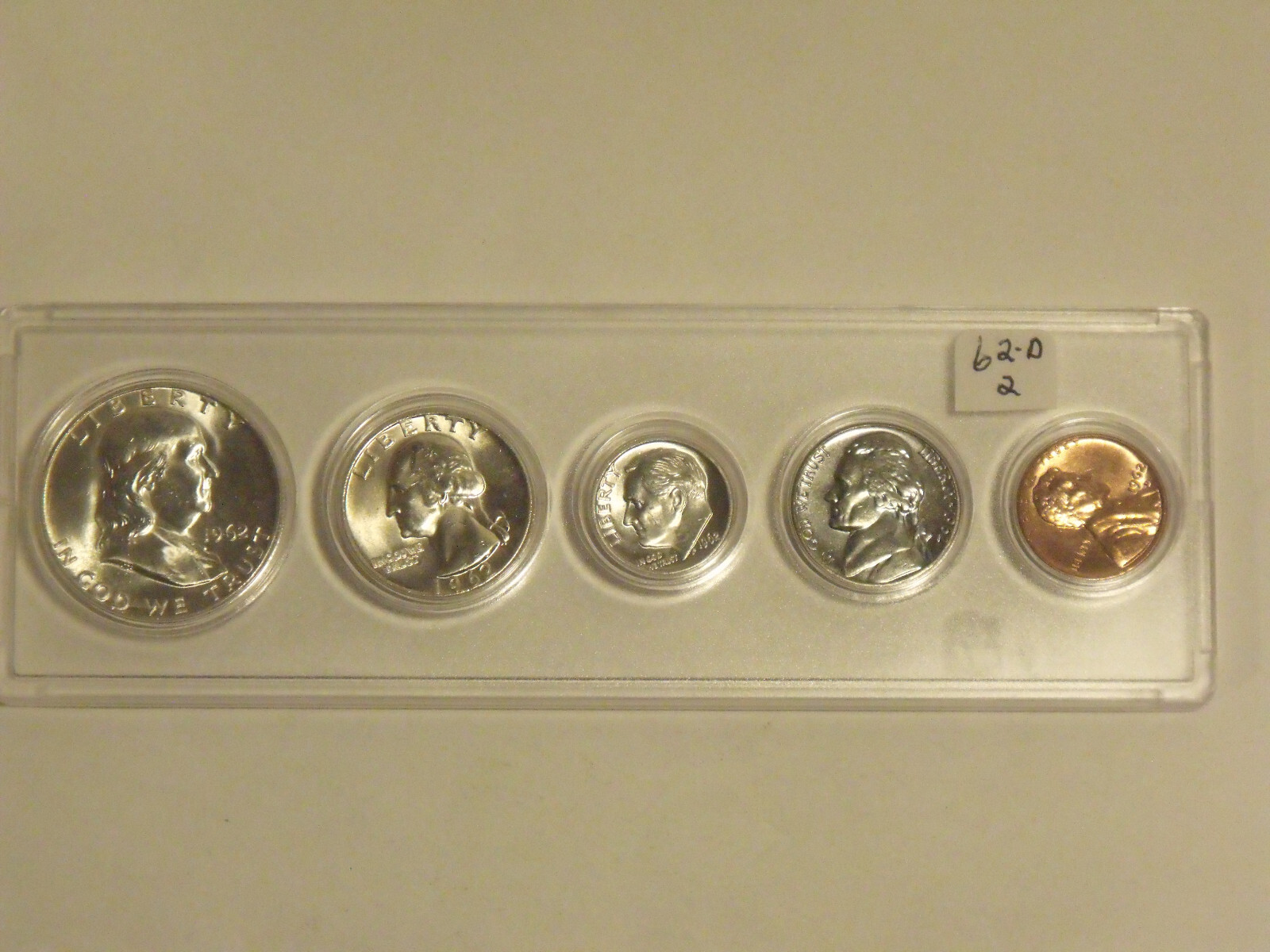 SILVER 1962-D Silver Birth Year Set (5 coins) Choice BU