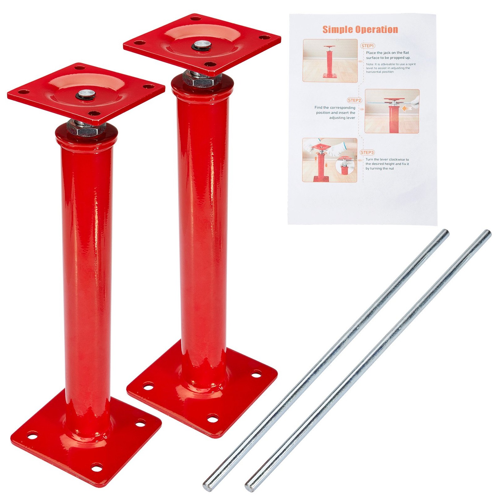 Universal Adjustable House Jacks for Leveling Crawlspace Cellar Ceiling 4Piece