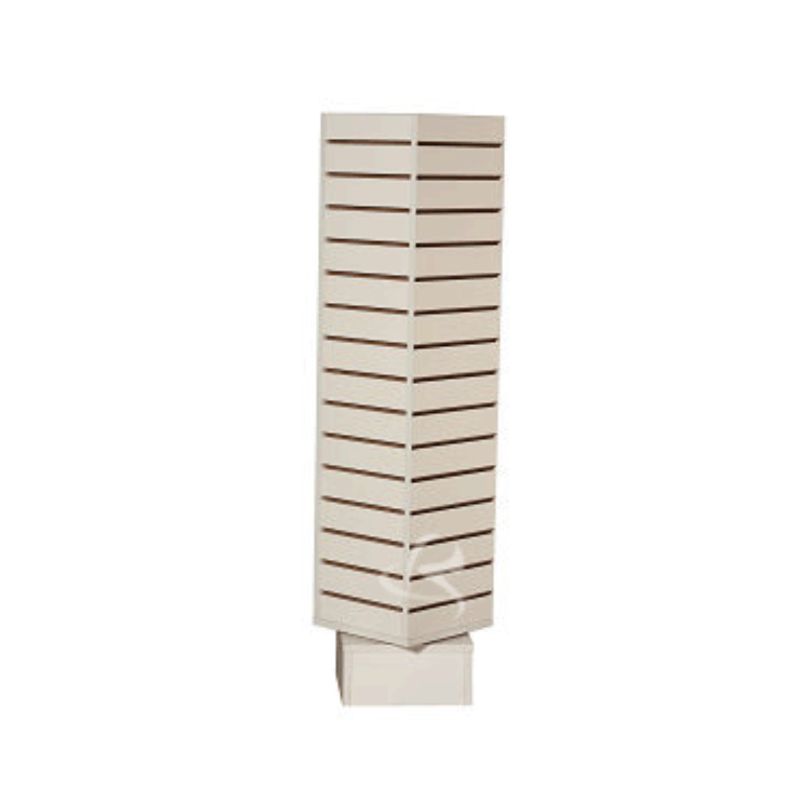 Rotating 4 Sided Floor Standing 12 Inch x 12 Inch White Slatwall Display Unit