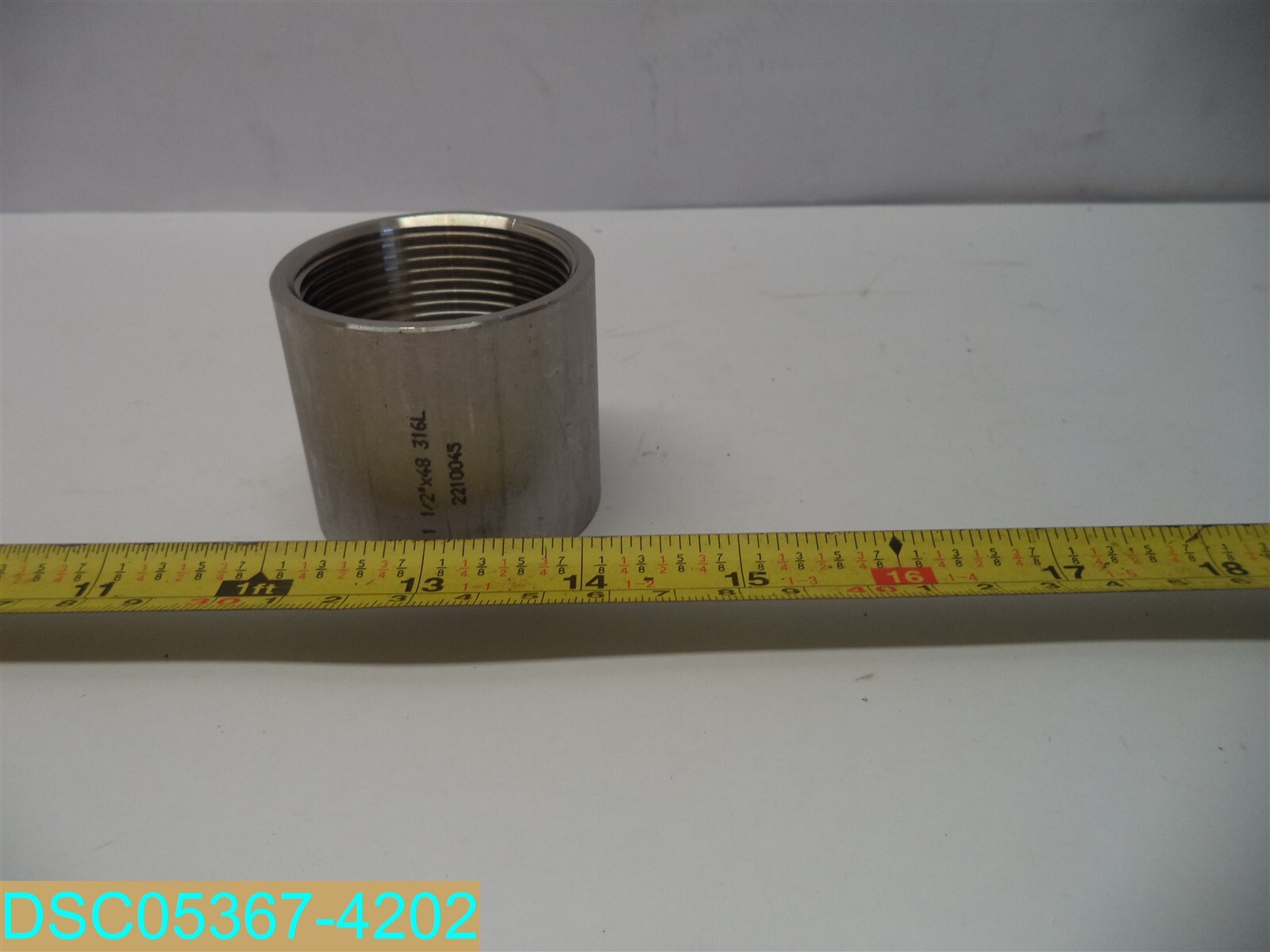 1-1/2" 316L 2210045 NPT THREADED STAINLESS STEEL FEMALE COUPLING