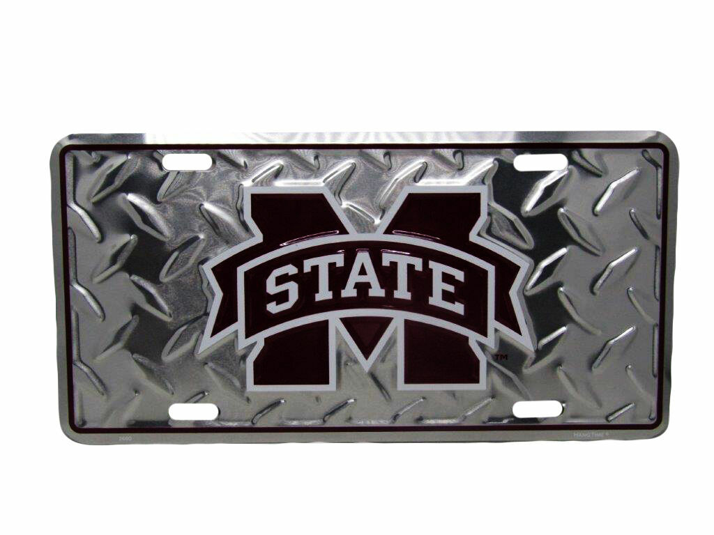 Mississippi State Bulldogs Football Diamond 6"x12" Aluminum License Plate Tag