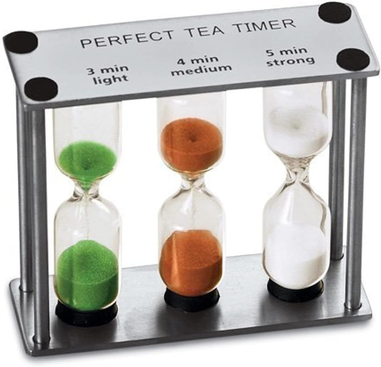 3-In-1 Perfect Tea Timer, Includes 3, 4, And 5 Minute Sand Hourglass