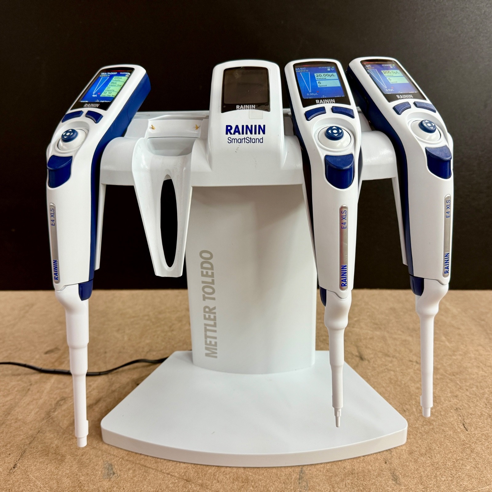 Metler Toledo Set of 3 RAININ Electronic Pipettes E4-XLS with SmartStand Tested