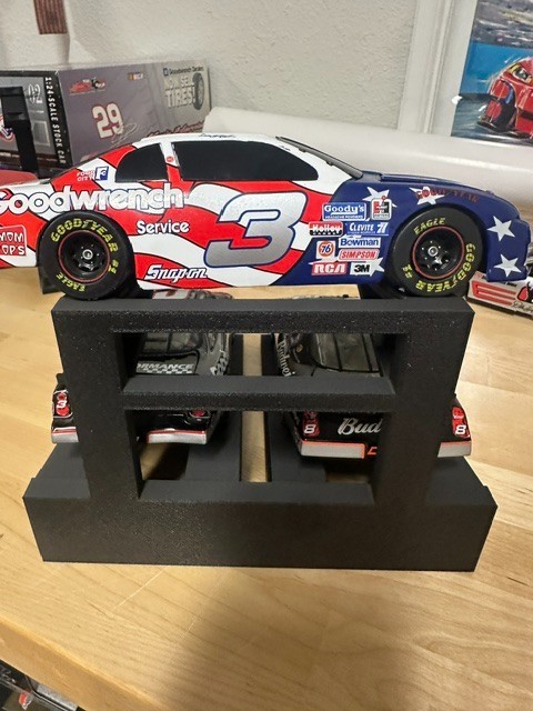 3 CAR - 1:24 Black NASCAR Multidirectional Diecast Display Stand (PLA+)