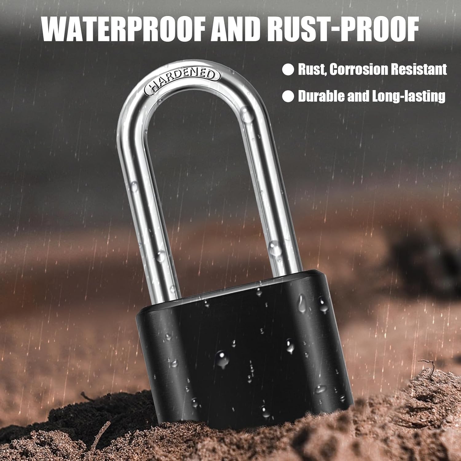 2.5in Long Shackle Combination Lock, 2 Pack Large Outdoor Weatherproof Padlock,