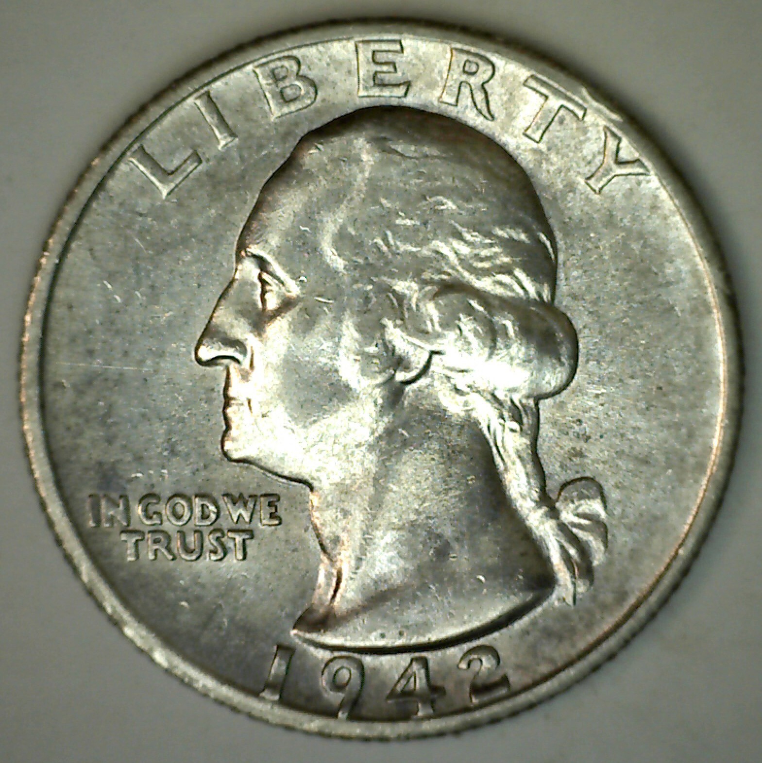 1942 S Silver Washington Quarter 25c US Coin Almost Uncirculated San Francisco