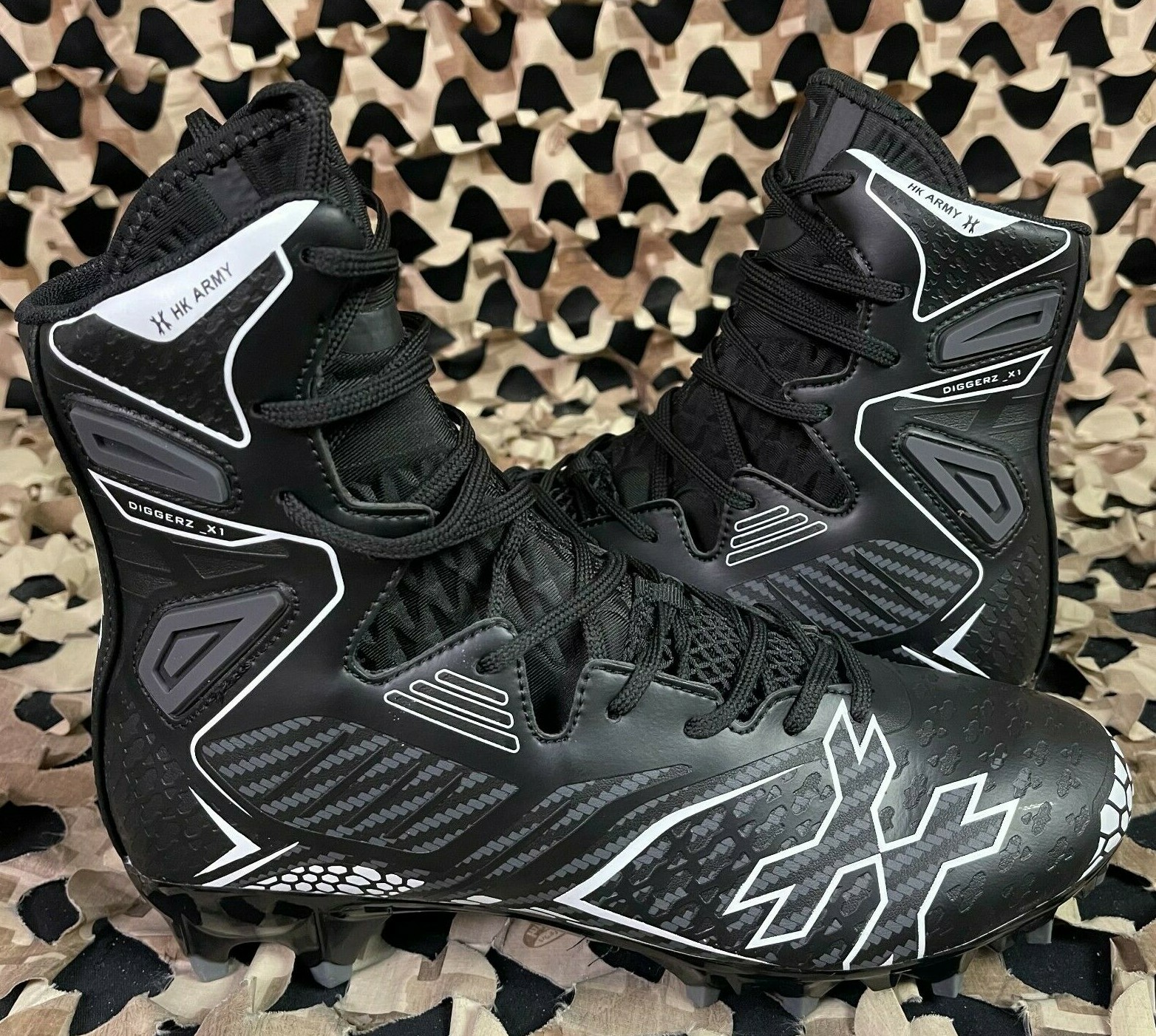 NEW HK Army Diggerz Paintball Cleats - Black/Grey - 14