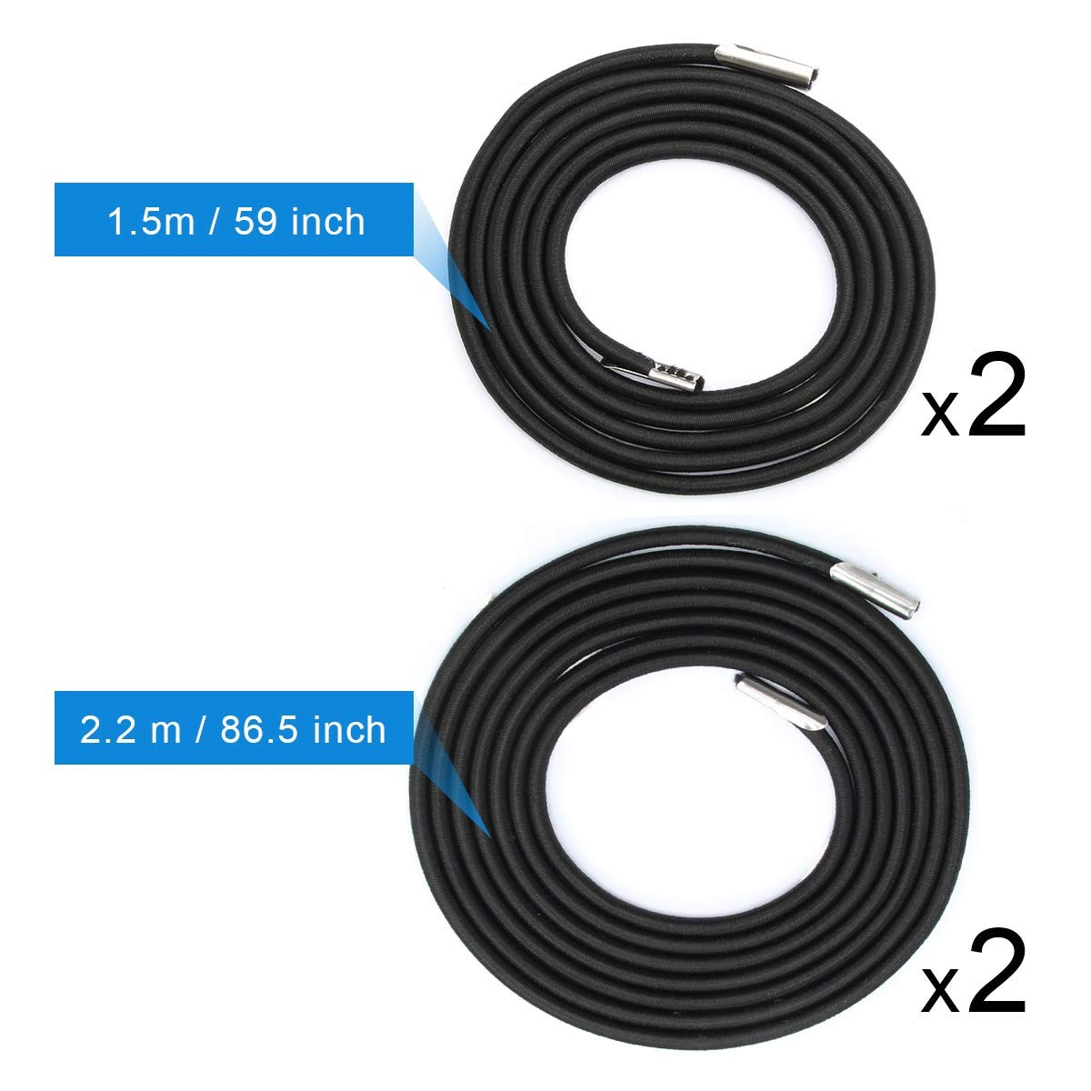 Universal Replacement Cord for Zero Gravity Chair, 4 Pack Elastic Cords Blac