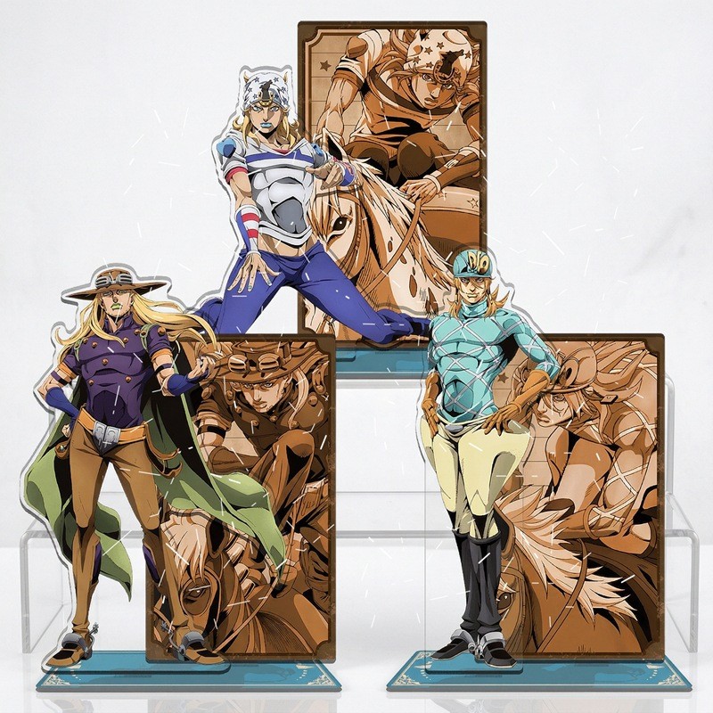 JOJO 7 SBR Steel Ball Run Johnny Gyro Diego Acrylic Standee Toy Desktop 15CM