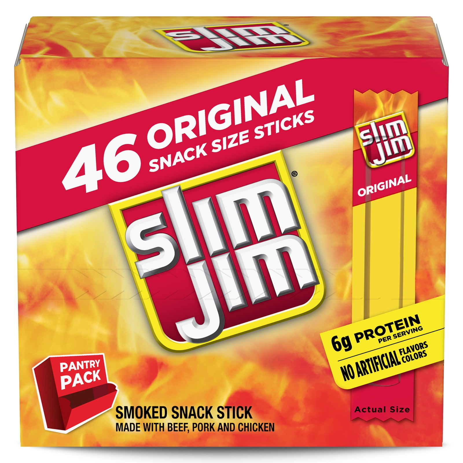 Original Smoked Snack Sized Sticks,Pantry Pack, 0.28 oz Meat Sticks,46 Count Box