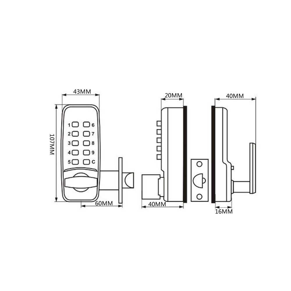 Mechanical Keyless Entry Door Lock Digital Code Keypad Knob Combination Deadbolt