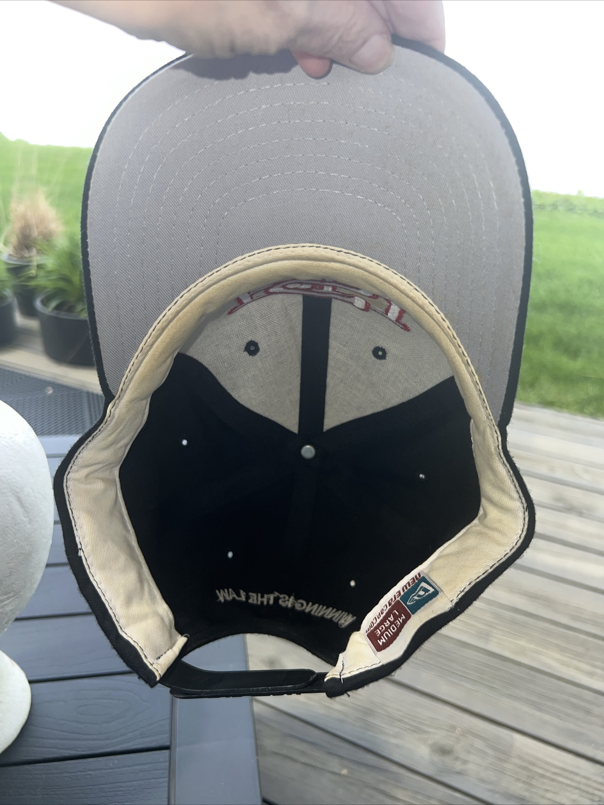 BSU White w Red Outline on Black Hat Cap Snapback New Era M/L Winning is the Law