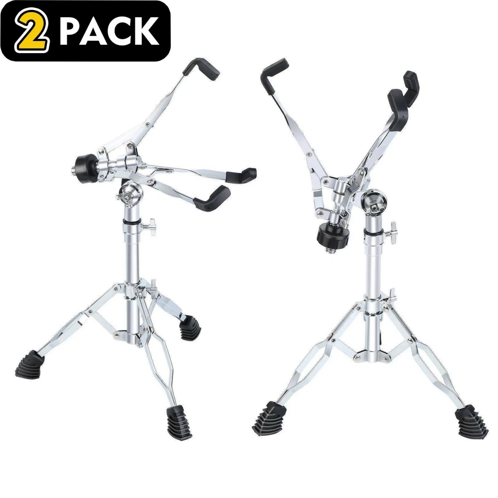 2Pack Snare Drum Stand w Sticks Holder Double Braced Tripod Stand Adjustable