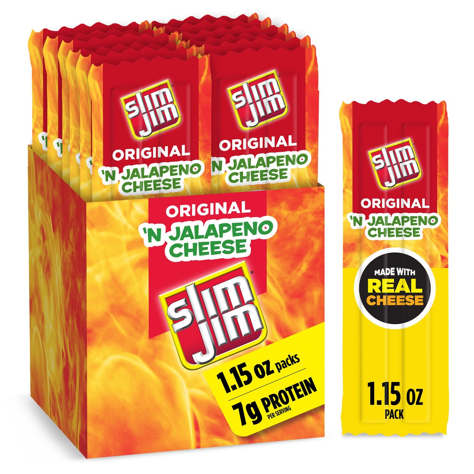Slim Jim Original n Jalapeno Cheese 14ct Box