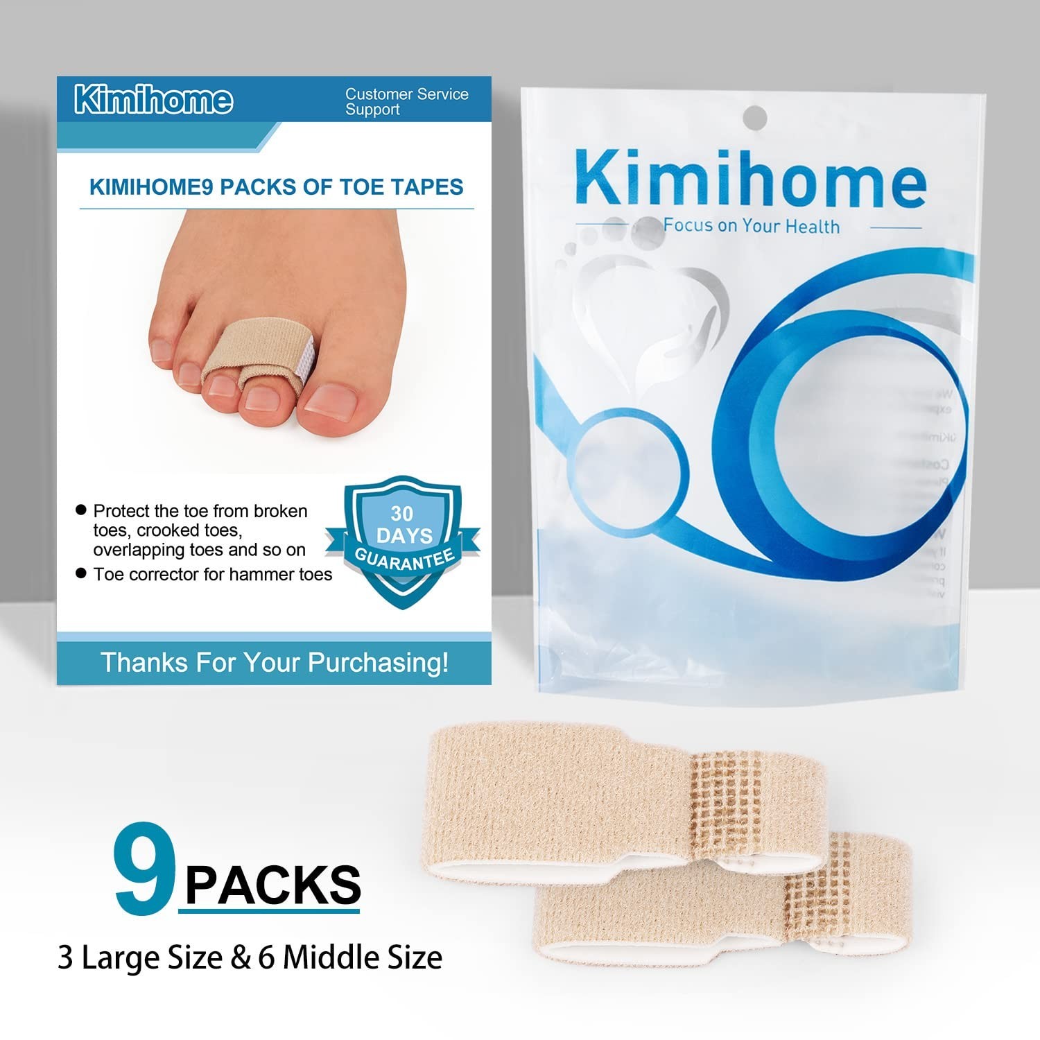 9 Packs Toe Splints and Corrector for Overlapping Toe, Bunion Corrector and S...