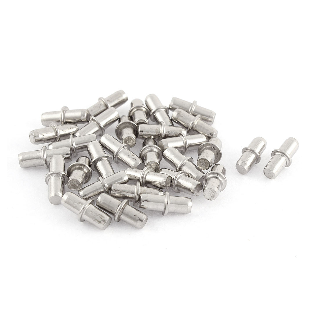5mm x 16mm Furniture Cupboard Metal Shelf Support Pins Silver Tone 30 Pcs