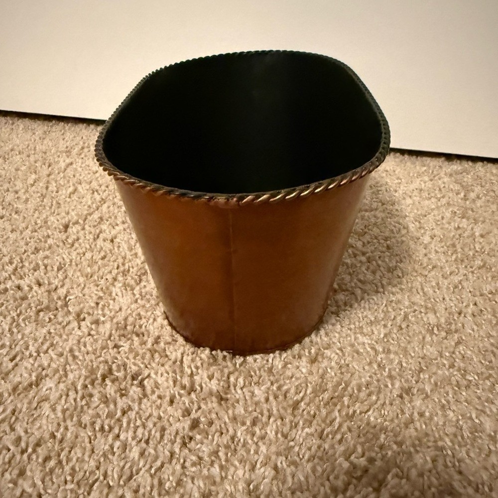 Elegant Copper Colored Brown Metal Home Accent Basket
