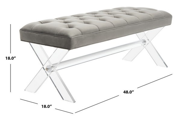 Safavieh Tourmaline Tufted Acrylic Bench, Reduced Price 2172722216 SFV4722A