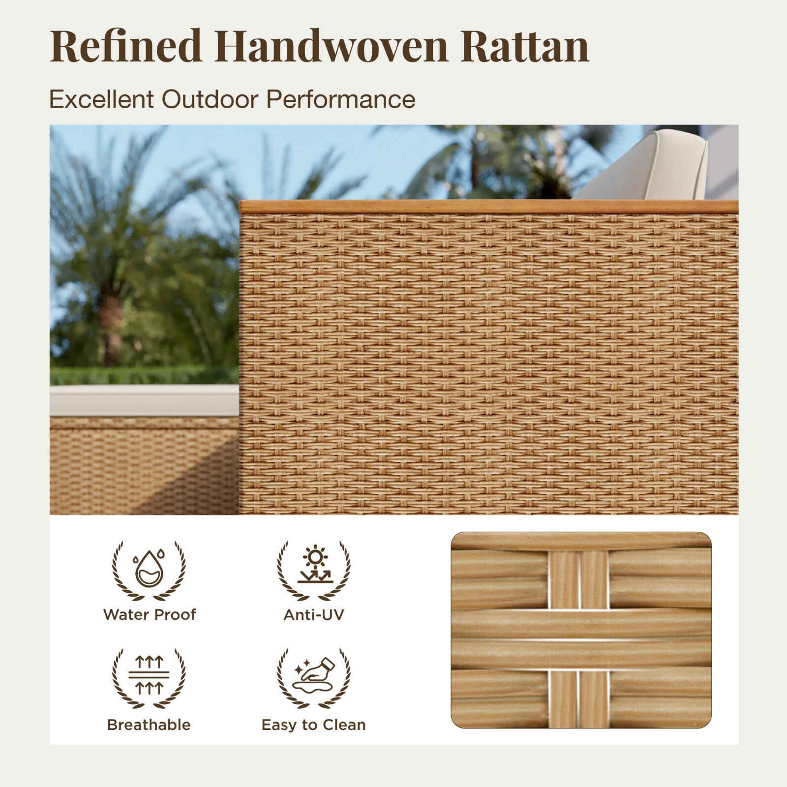Outdoor Furniture Rattan Furniture Patio Conversation Set Outdoor Wicker Sofa