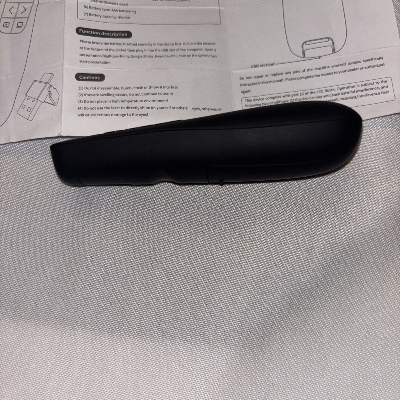 Wireless Presenter Red Laser USB & USB-C Compatible - Tested & Works