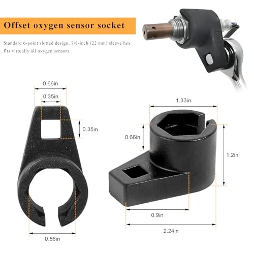 Offset Oxygen Sensor Socket - 3/8 Inch Drive by 7/8 Inch 22mm Oxygen Sensor
