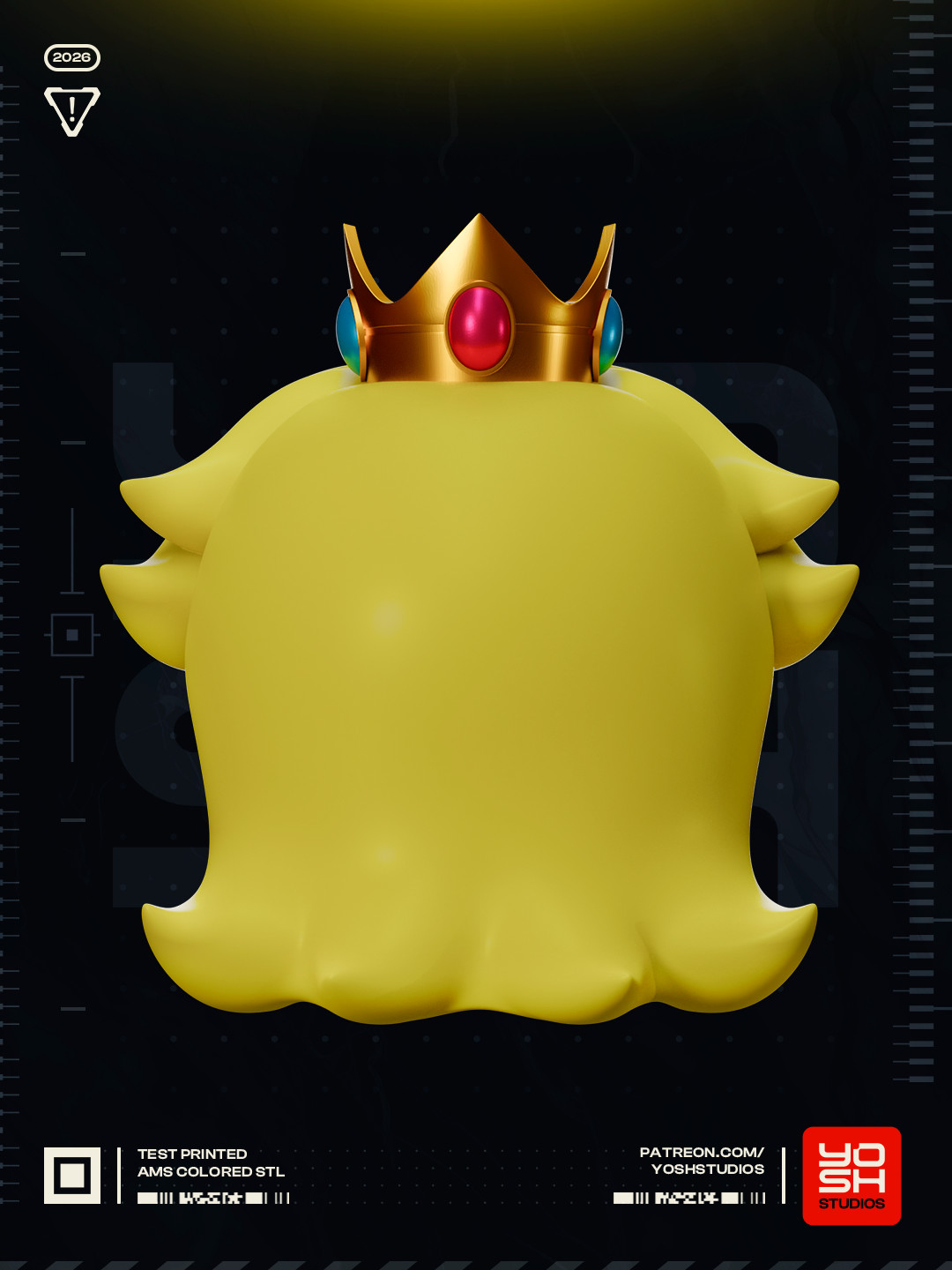 Princess Peach Mask 3D Printed N Color