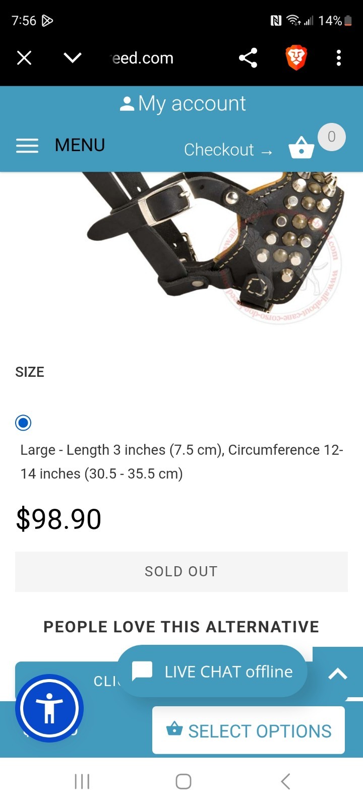 Studded Nappa Padded Leather Cane Corso Muzzle