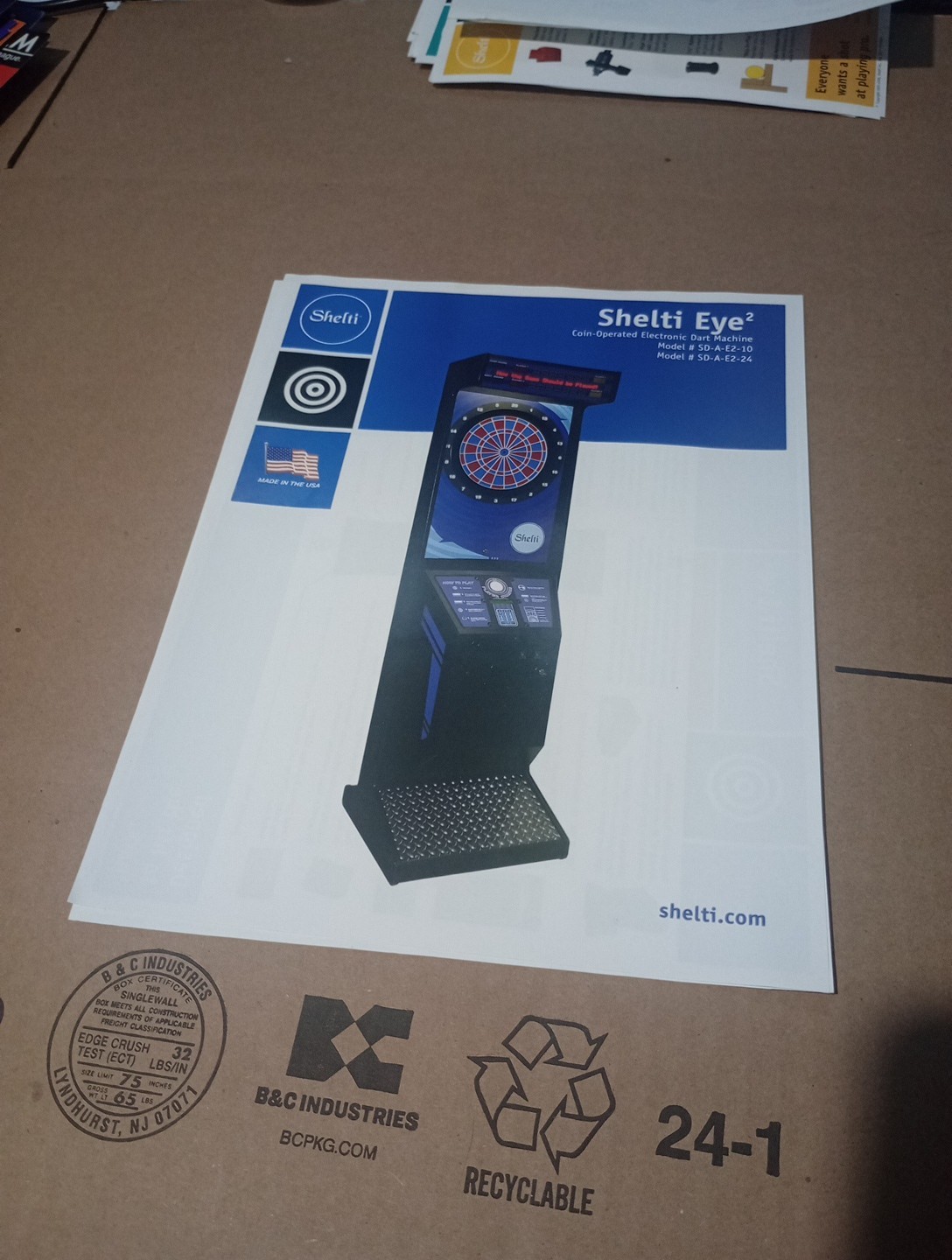 Shelti Eye Commercial Electronic Dart Board Original Sales Flyer