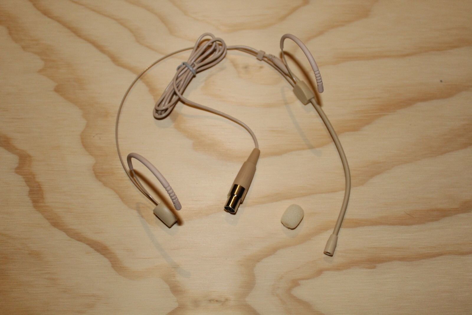 Beige Headset Microphone w/ Double Earhook for Shure Wireless *NEW*