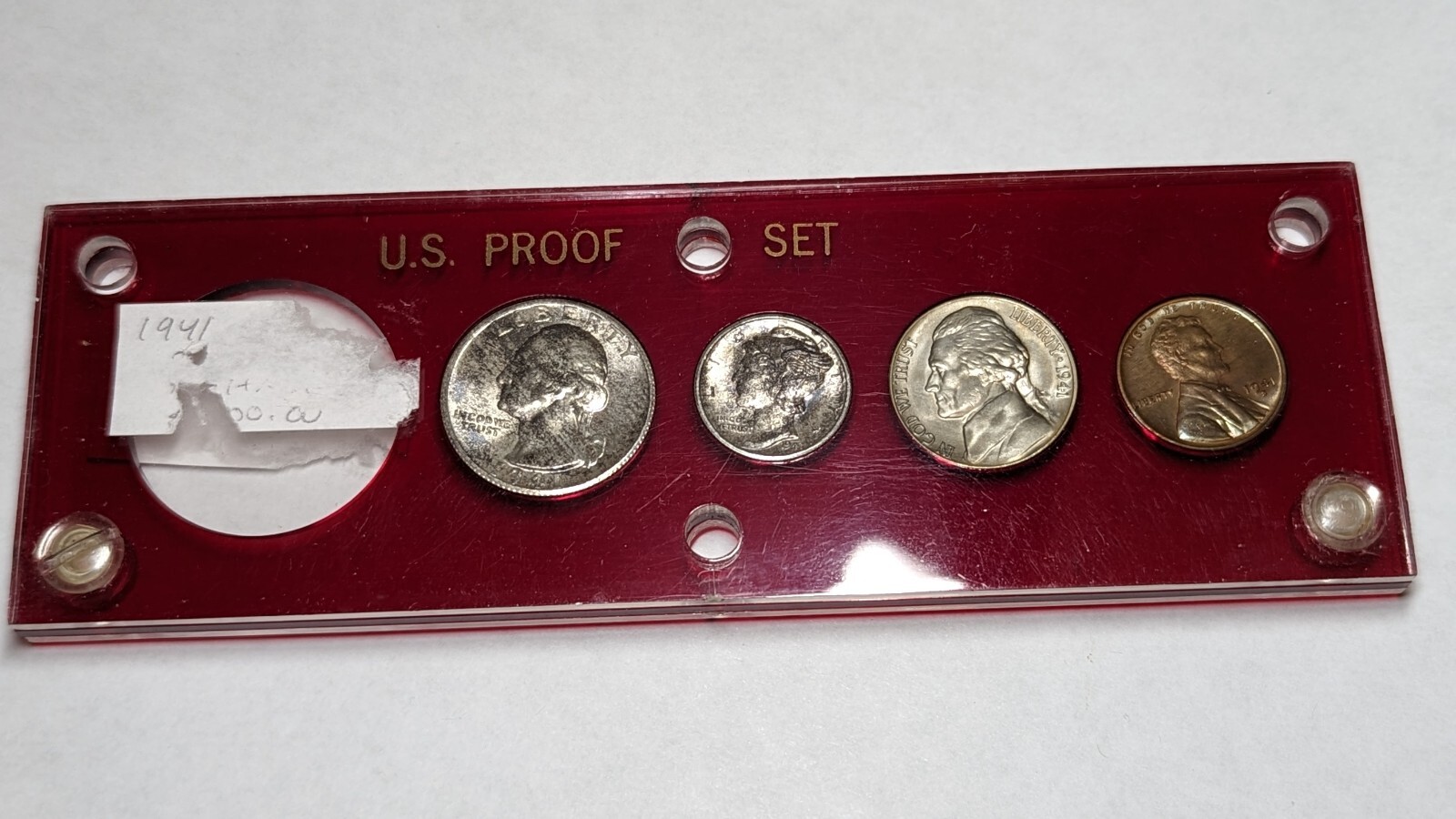 1941-S U.S. MINT COINS QUARTER DIME NICKEL AND PENNY