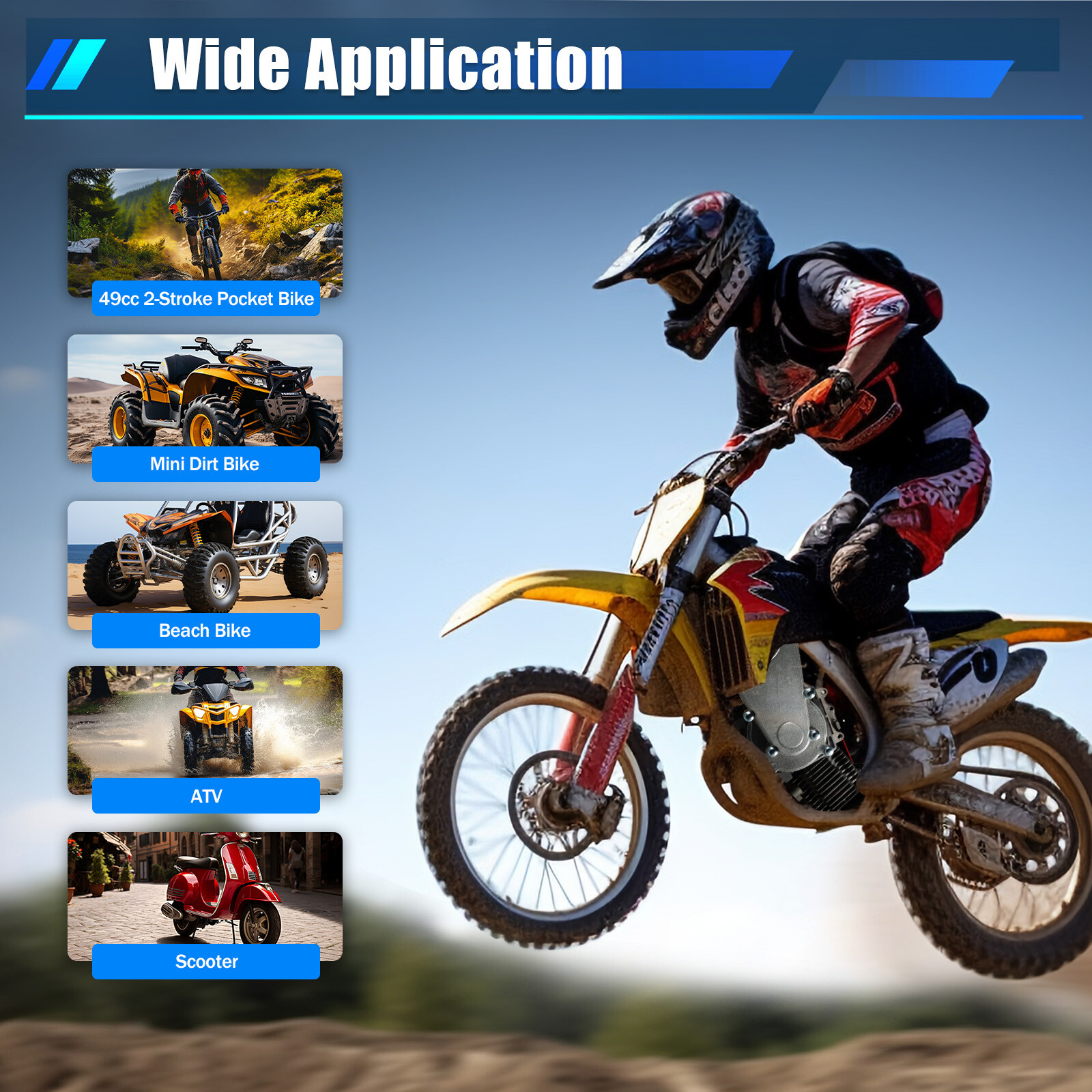 49CC PULL-START 2-STROKE ENGINE&TRANSMISSION FOR ATV POCKET MINI BIKE SCOOTER