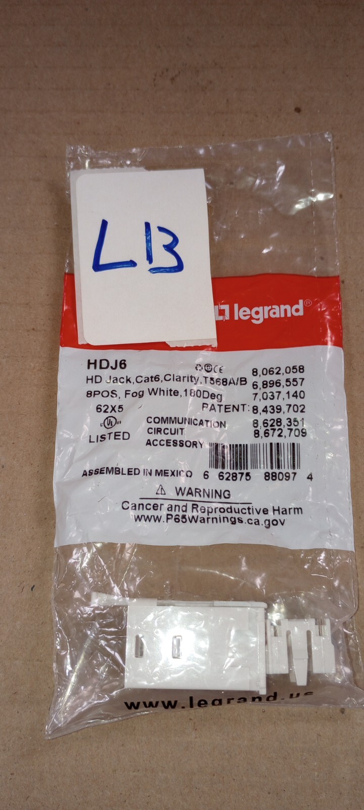 LOT OF 9 SEALED Legrand Ortronics HDJ6 CAT6 T568A/B Fog White Clarity