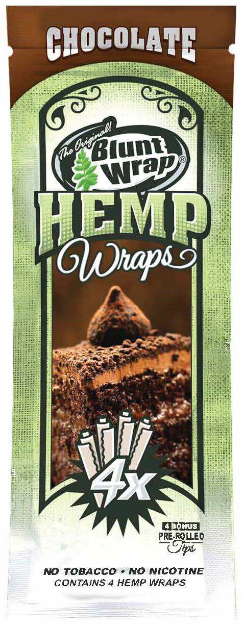 Original B Wrap Rolling Paper - Chocolate Flavor - 1 Pouch, 4 Per Pouch + Tips!