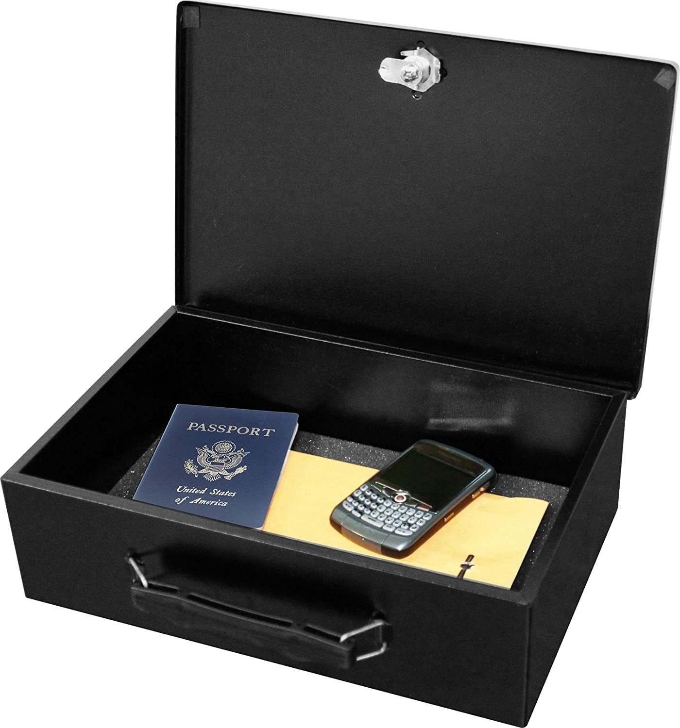 Portable Fireproof Security Safe Box Document Cash Money Storage with Key Lock