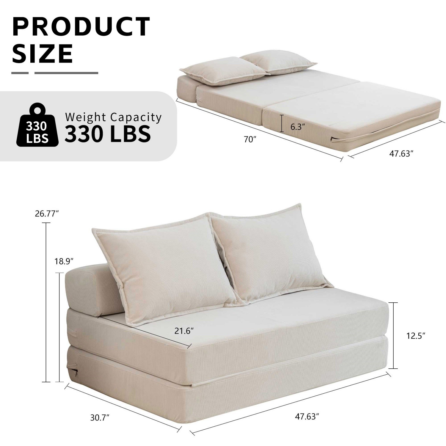 Convertible Sofa Bed Floor Couch Chair Folding Sofa Bed Sleeper Lounge Chairs