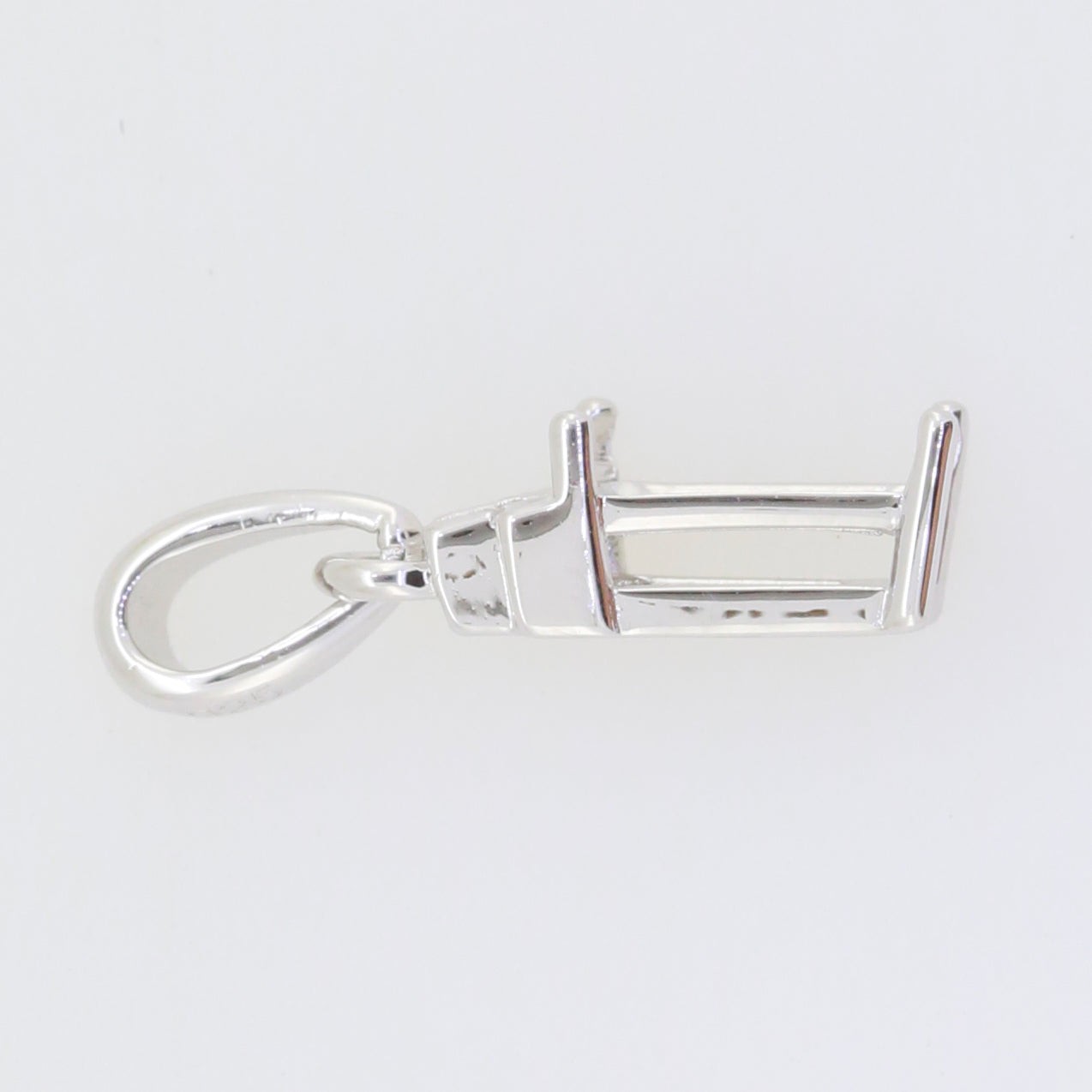 Sterling Silver Semi Mount Pendant Setting Emerald OCT 8X6mm