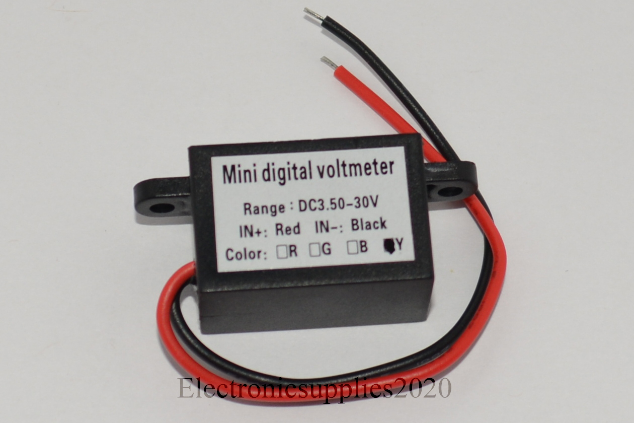 Orange Mini DC Waterproof 0.28 DC 3.5-30V Mini Digital LED Voltmeter Volt Meter