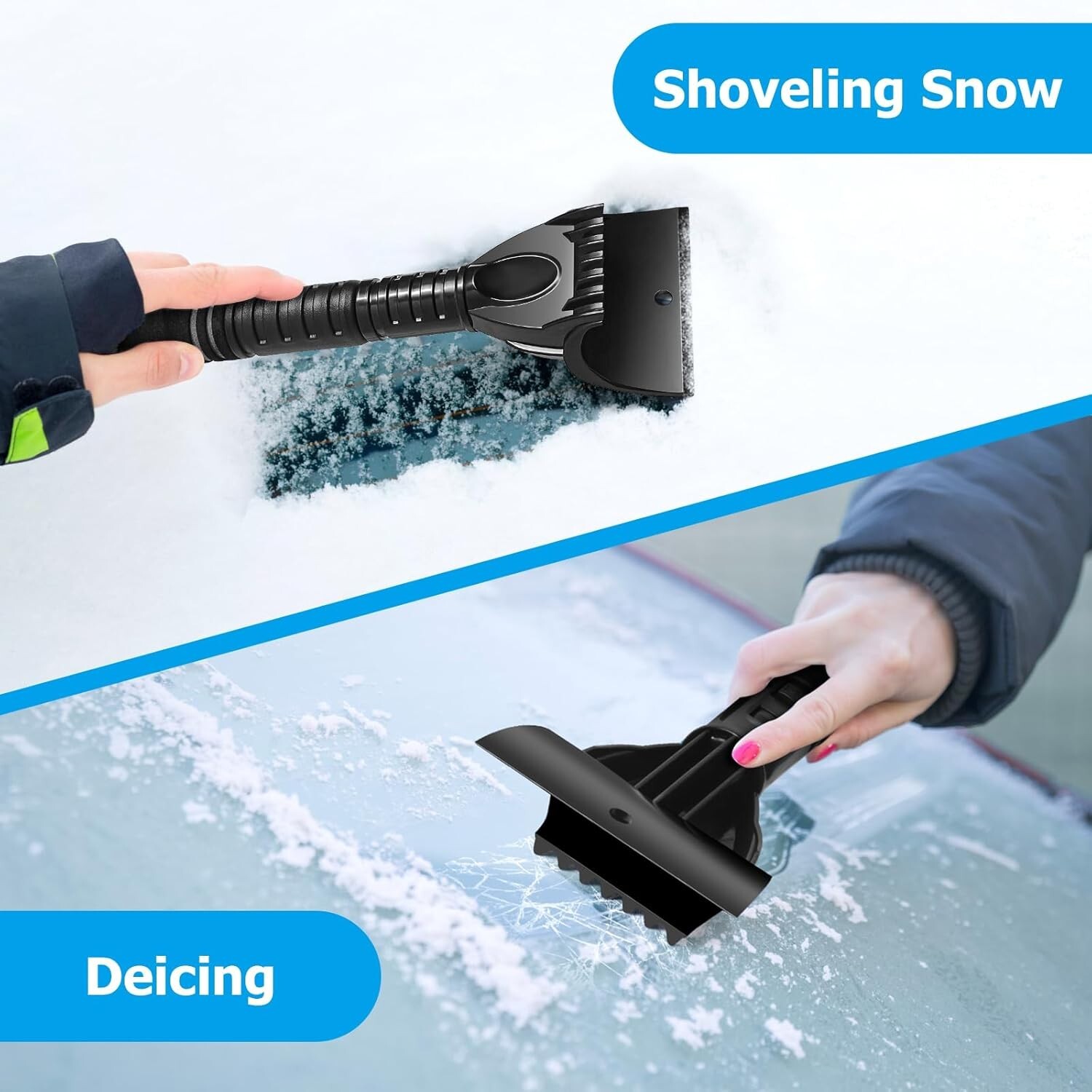 Eiskratzer Auto 60cm Scheibenkratzer Einziehbar Schaumgriff Frontscheibe C408