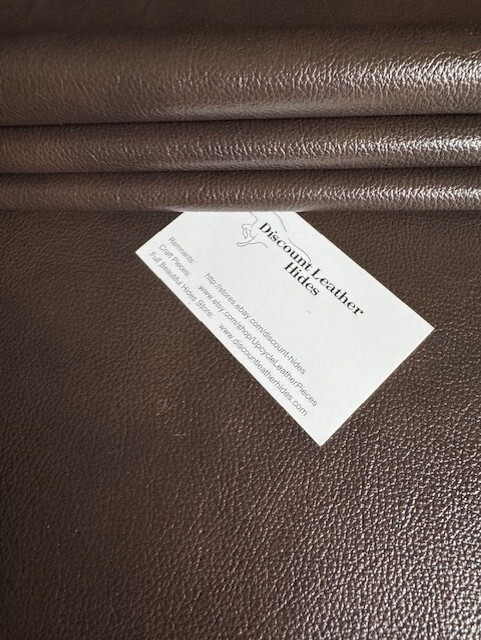 Derbyshire Brown Leather Remnant 15" by 15" ZZA31