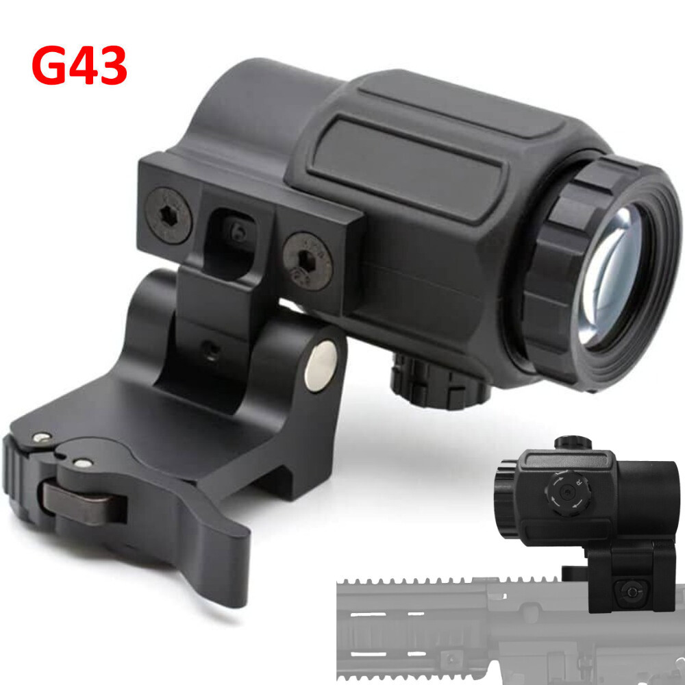 3X G43 Magnifier Quick Detachable w/Switch to Side Mount Red Dot Sight Tactical