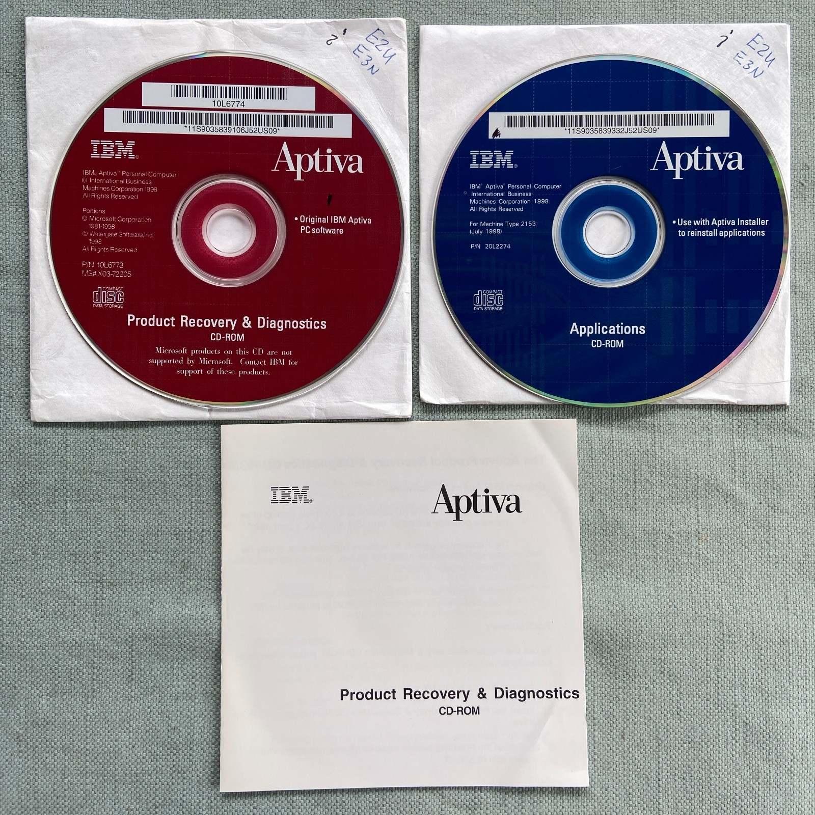 IBM Aptiva PC Computer Software CD Product Recovery Diagnostics Applications 98