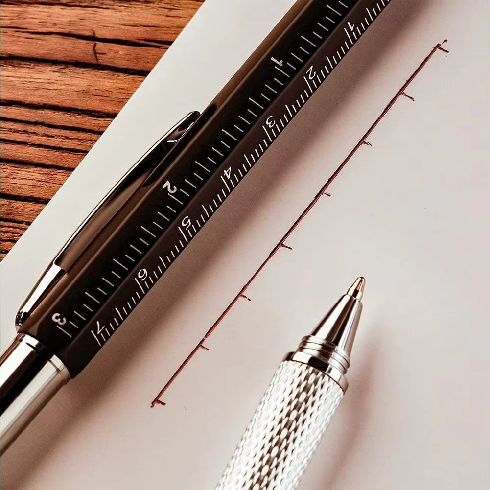 7-in-1 Multi-Tool Stylus Pen – Touchscreen Ballpoint Pen with Screwdriver, Ruler