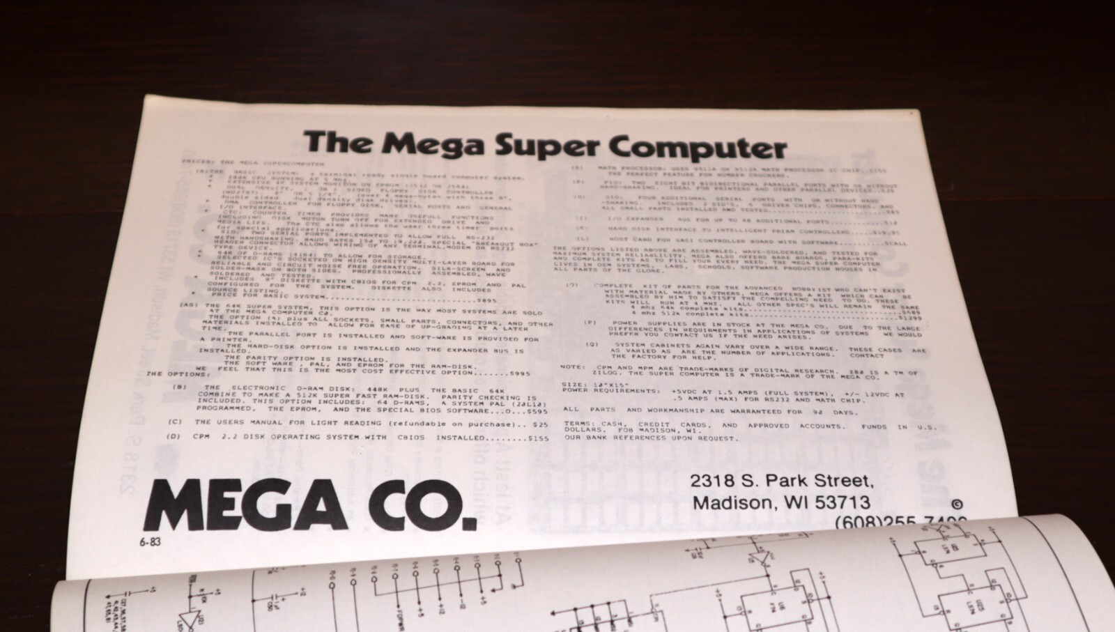 MEGA Co. Manual | *1980's* The Mega Super Computer Info Charts PC